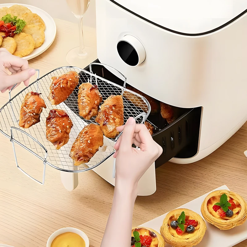 Quadratischer Luftgrillkorb für Cosori 5.5L 6.4L/ Proscenic 5.5L/Tefal 6.5L/Tristar 6L Phi/ Ninja Foodi Grill Image
