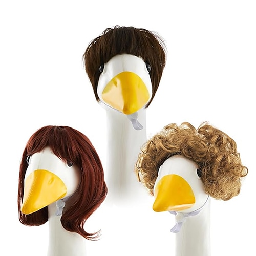 1 vestito da oca da veranda parrucche-corte festive set di costumi da oca riccia, parrucche a tema per decorazioni natalizie per cortile, patio e giardino