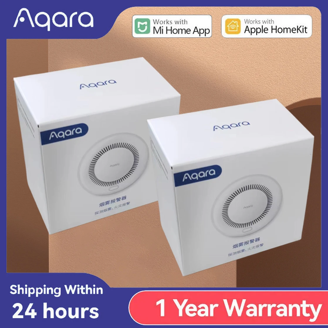 Original Aqara Smart Rauchmelder ZigBee Smart Feuer Alarm Monitor Sound Alert Home Security Fernbedienung Für Mi hause Homekit Image