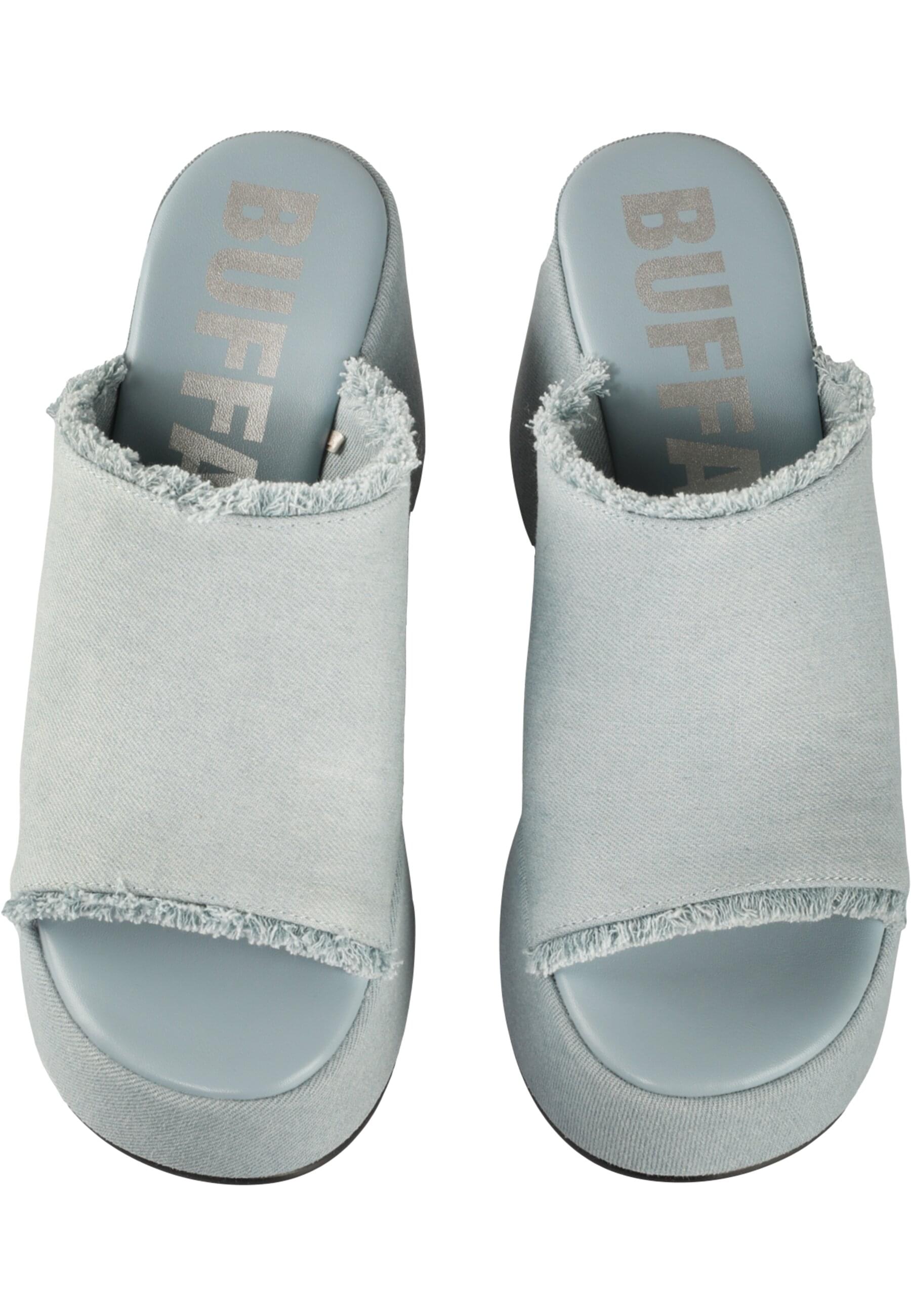 High-Heel-Pumps BUFFALO "Buffalo JOY MULE", Damen, Gr. 40, blau, unifarben, Schuhe