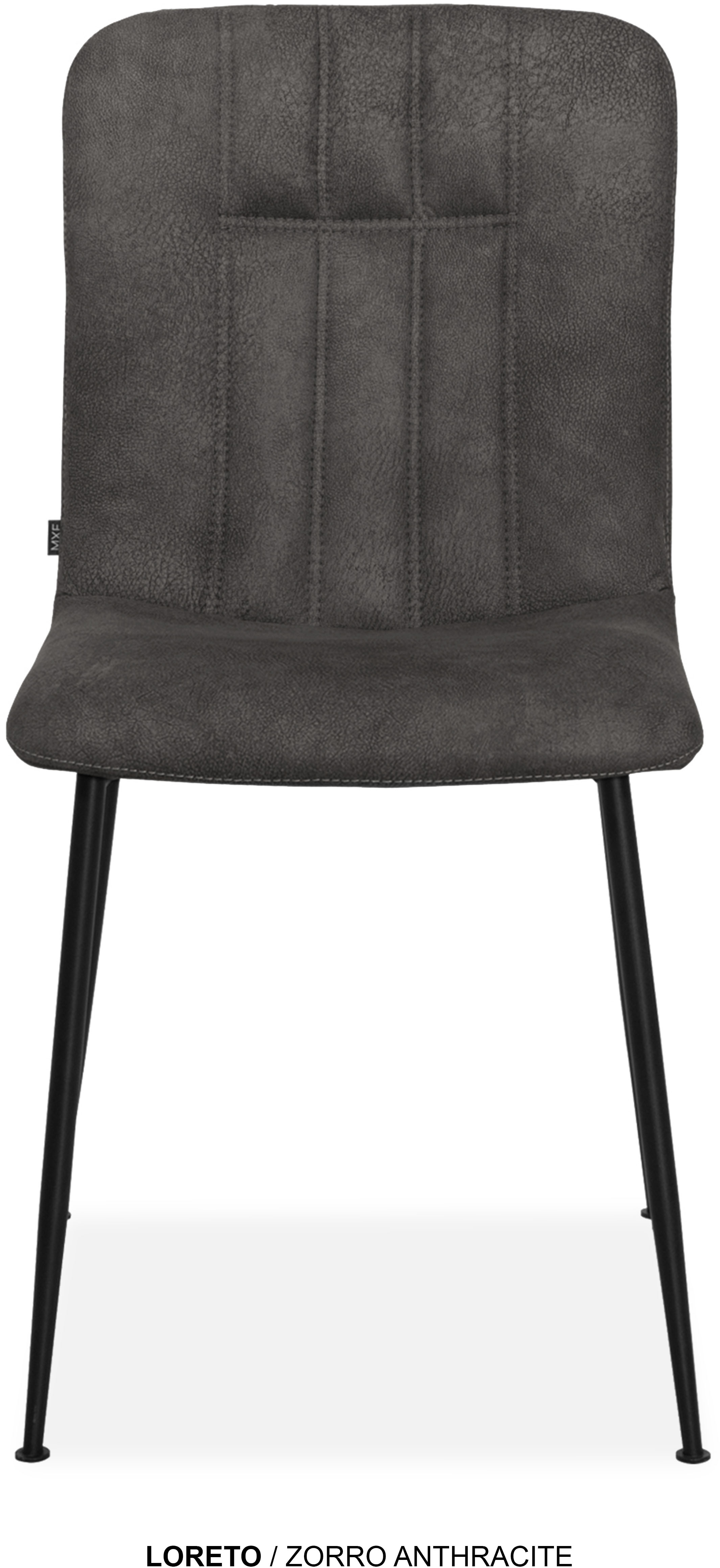 Esszimmerstuhl OMG DESIGN "Loreto", anthrazit, schwarz, B:44,5cm H:81,5cm T:57,5cm, Polyester, Stühle, Schalenstuhl, bequem gepolstert, Esszimmerstuhl