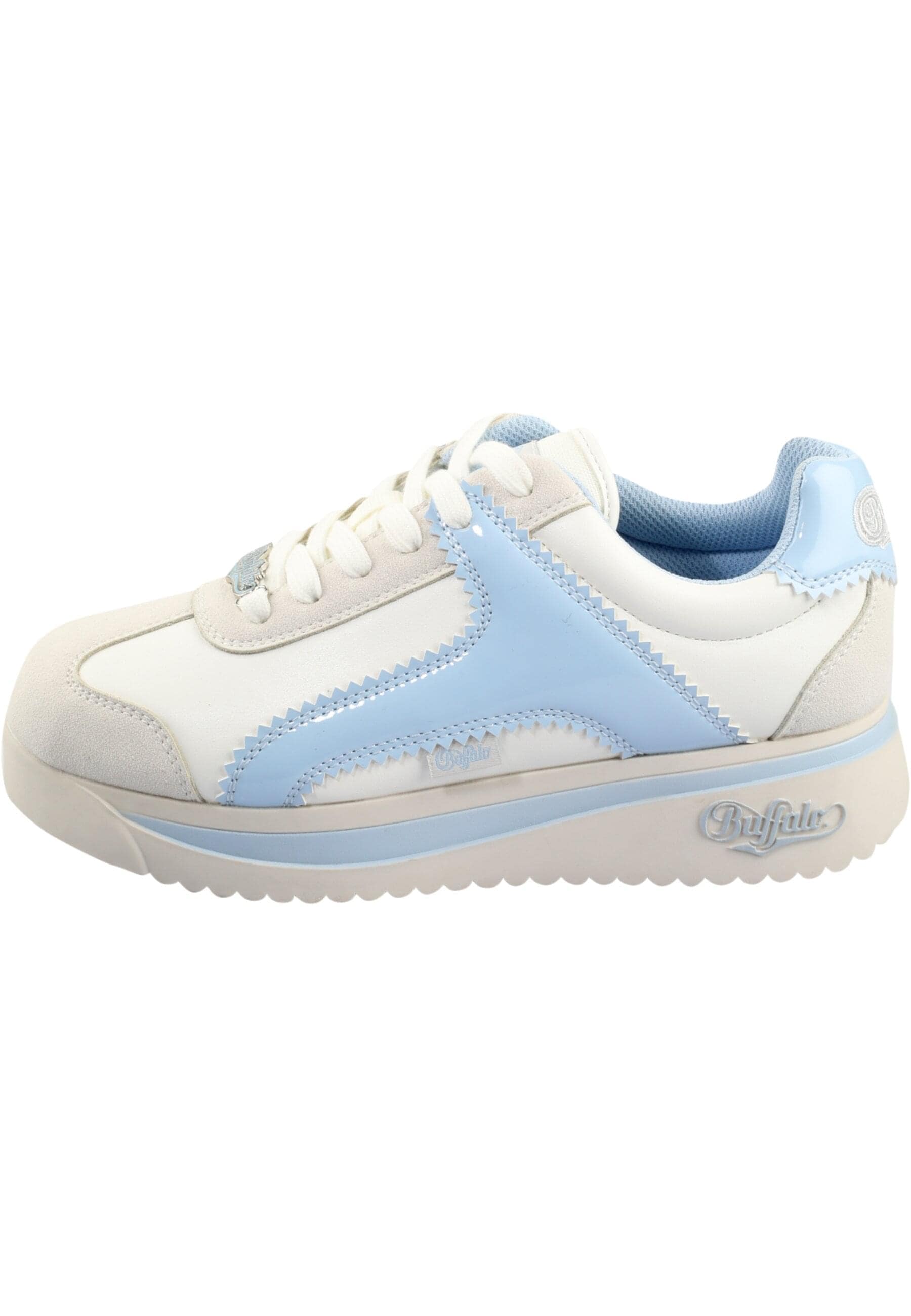 Trainingsschuh BUFFALO "Buffalo MALIBU", Damen, Gr. 41, cream, blau, weiß, Polyurethan, Schuhe
