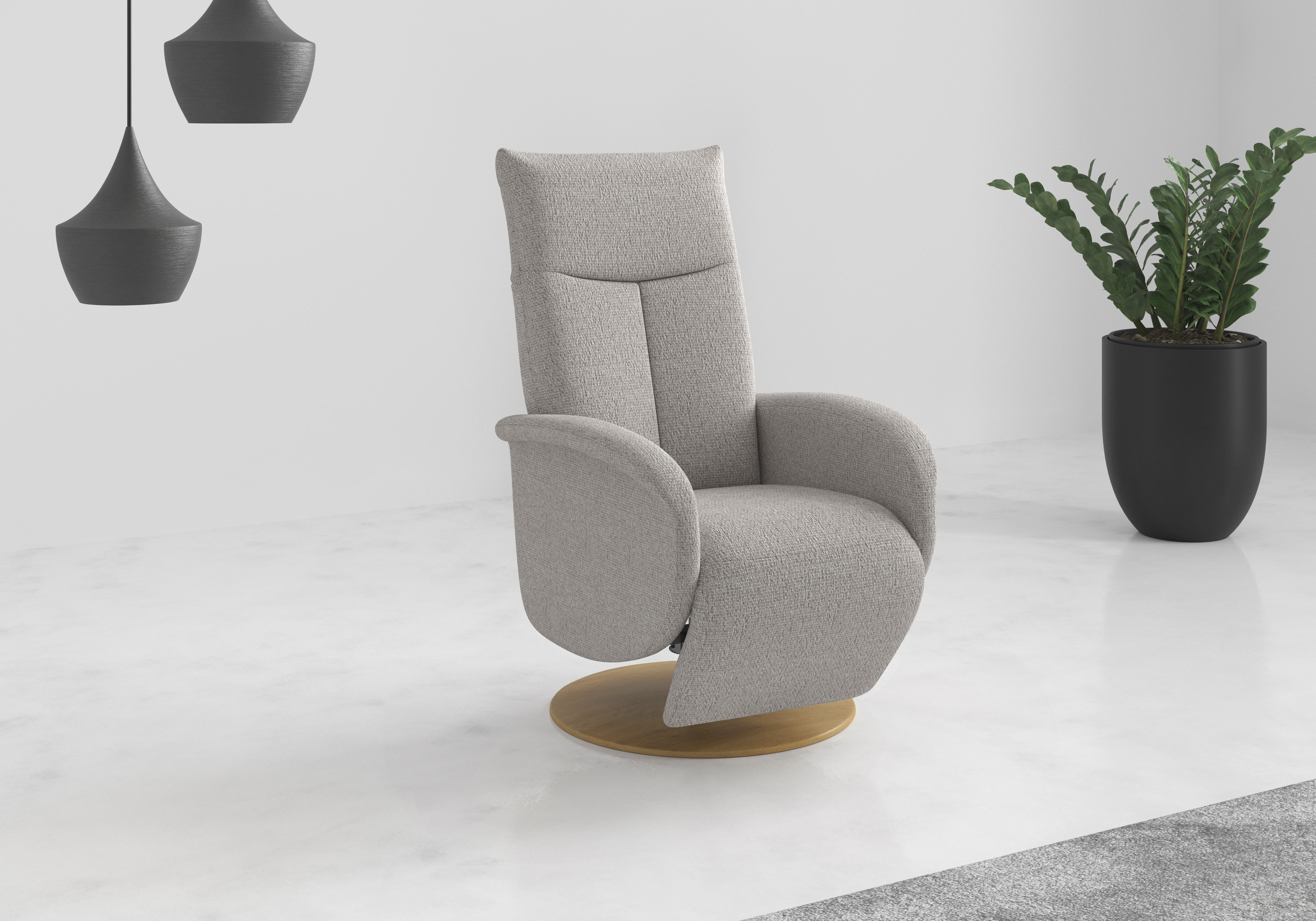 TV-Sessel HOME AFFAIRE "Glendale", silber, B:75cm H:112cm T:82cm, 100% Polyester, Sessel, wahlweise mit Aufstehhilfe, 2 Motoren und Akku