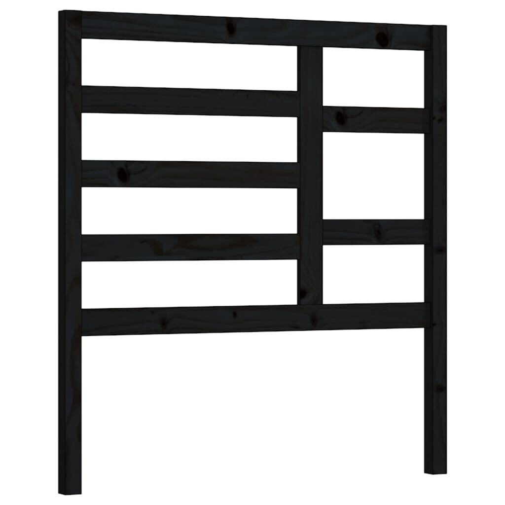 vidaXL Bett-Kopfteil Schwarz 81x4x104 cm Massivholz Kiefer Image