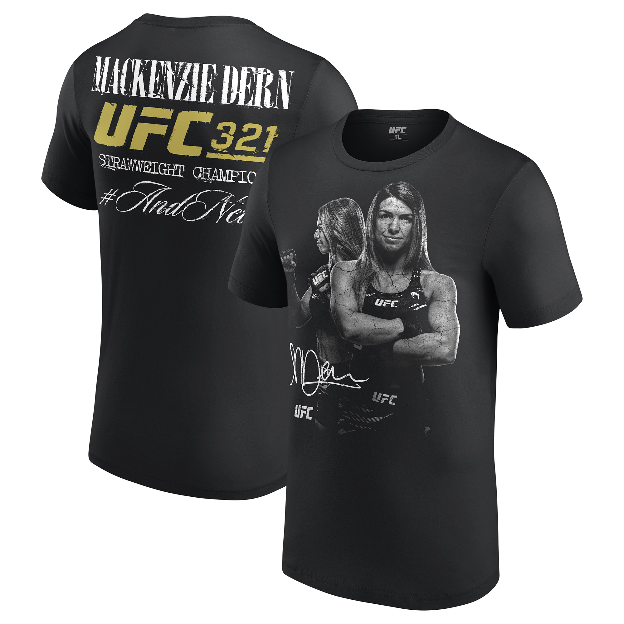 "Schwarzes Mackenzie Dern UFC 321 #AndNew Strohgewichts-Champion-T-Shirt für Herren" Image