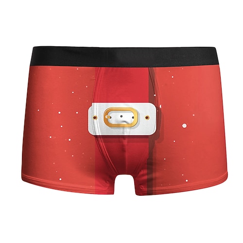 Weihnachten Kurze Boxershorts Unterwäsche Weihnachtsgeschenk Weihnachtsmann Grafik Neuartige Komisch für Herren Erwachsene 3D-Druck für Weihnachten Karneval Neujahr Party Image
