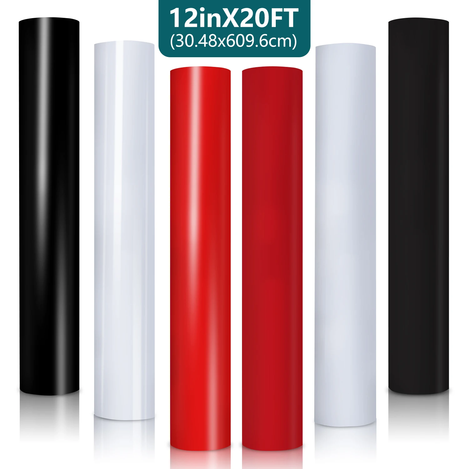 12" x 20FT permanentes Vinyl, glänzend selbstklebende Vinylrolle, selbstklebendes Vinyl für Möbel, selbstklebende Vinyltapete, selbstklebendes Vinyl