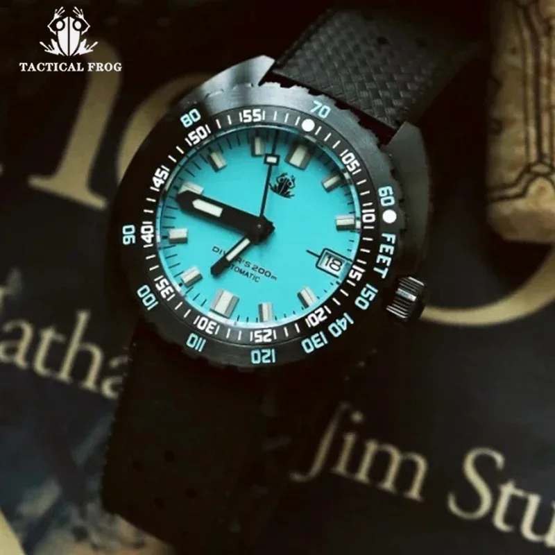 Tactical Frog SUB 20Bar wasserdicht 300T Diver Herrenuhren kratzfest Saphirglas PVD schwarzes Gehäuse C3 super leuchtend Image
