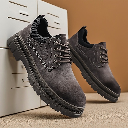 Freizeit-Sneakers aus hellbraunem Kunstleder für Herren – stylisches Schnürdesign mit strapazierfähiger Gummisohle, perfekt für die Freizeit und den Alltag Image