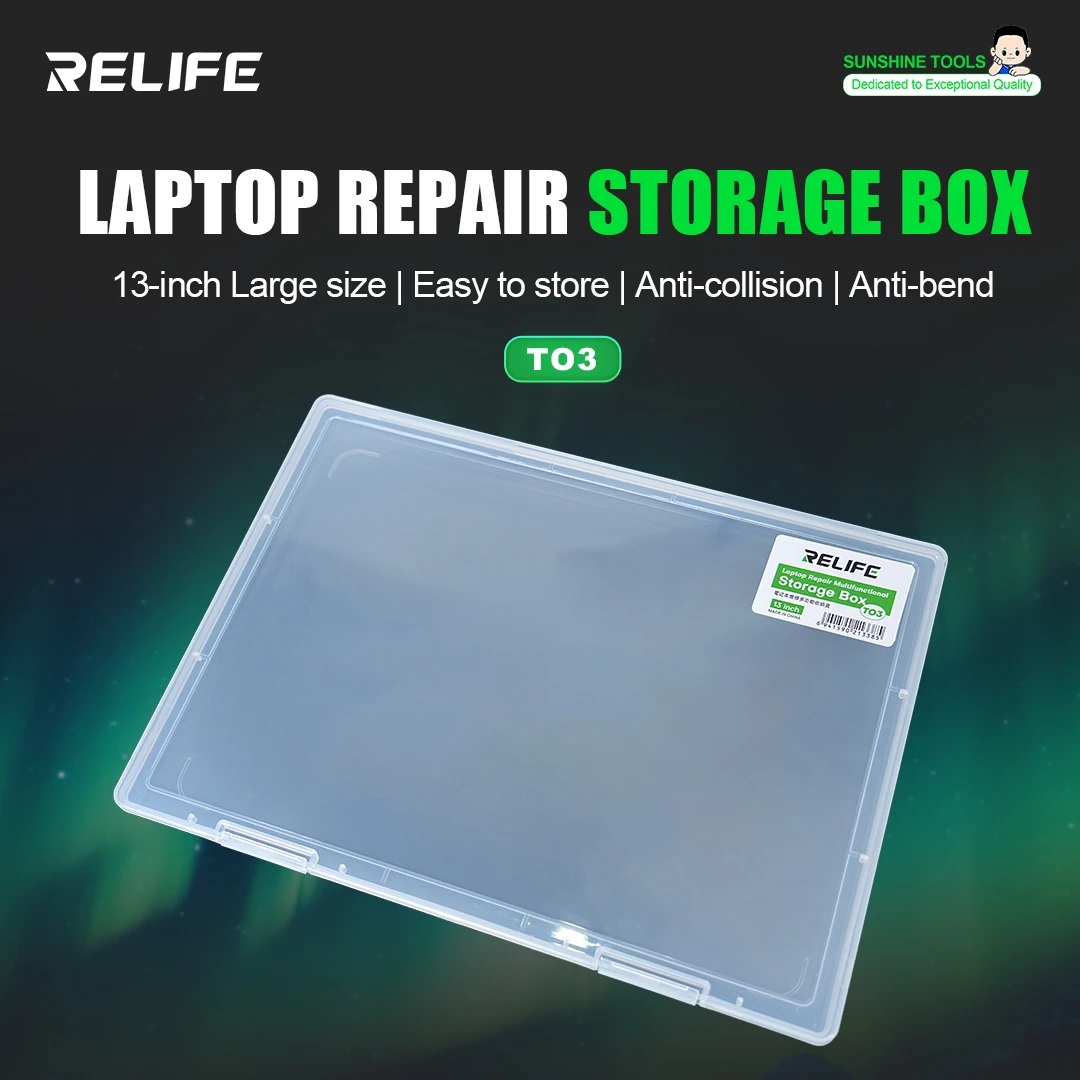 RELIFE TO3 Laptop-Reparatur, multifunktionale Aufbewahrungsbox, Antikollision, Anti-Biegung, 13 Zoll große Aufbewahrungsbox, Werkzeugsammler