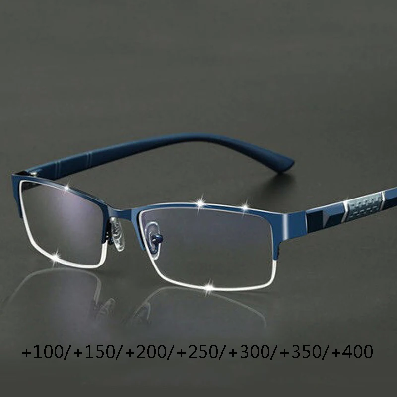 Metall Anti-Blaulicht Lesebrille weitsichtige Brillen Männer Business Brillen Dioptrien 0 1,0 1,5 2,0 2,5 3,0 3,5 4,0 Image
