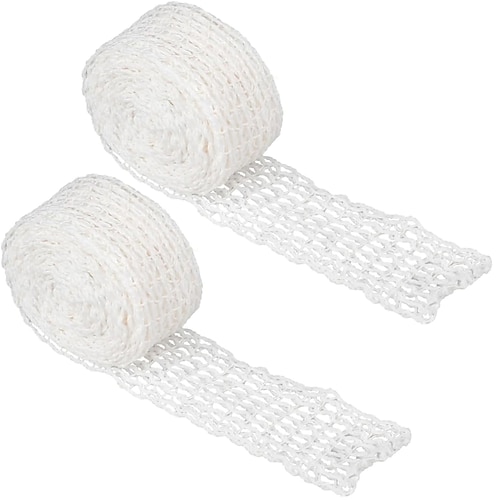 Schinkennetz weiß 3 Meter Rollen Bratennetz Baumwollfaden Fleischnetz elastisches Rouladennetz Kochzubehör Fleischnetz Rolle zum Aufbewahren hängend Backen Kochen Schinken Fleisch Wurst Image