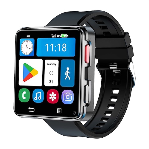 S222 Smartwatch 2.64 Zoll 4G LTE Mobilfunk-Smartwatch 3G 4G 3G Temperaturüberwachung Schrittzähler Anruferinnerung Kompatibel mit Android iOS Damen Herren GPS IP68 55mm Uhrengehäuse