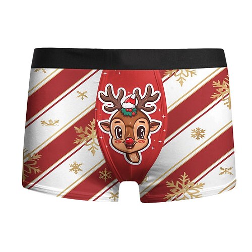 Weihnachten Kurze Boxershorts Unterwäsche Weihnachtsgeschenk Weihnachtsmann Grafik Neuartige Komisch für Herren Erwachsene 3D-Druck für Weihnachten Karneval Neujahr Party Image