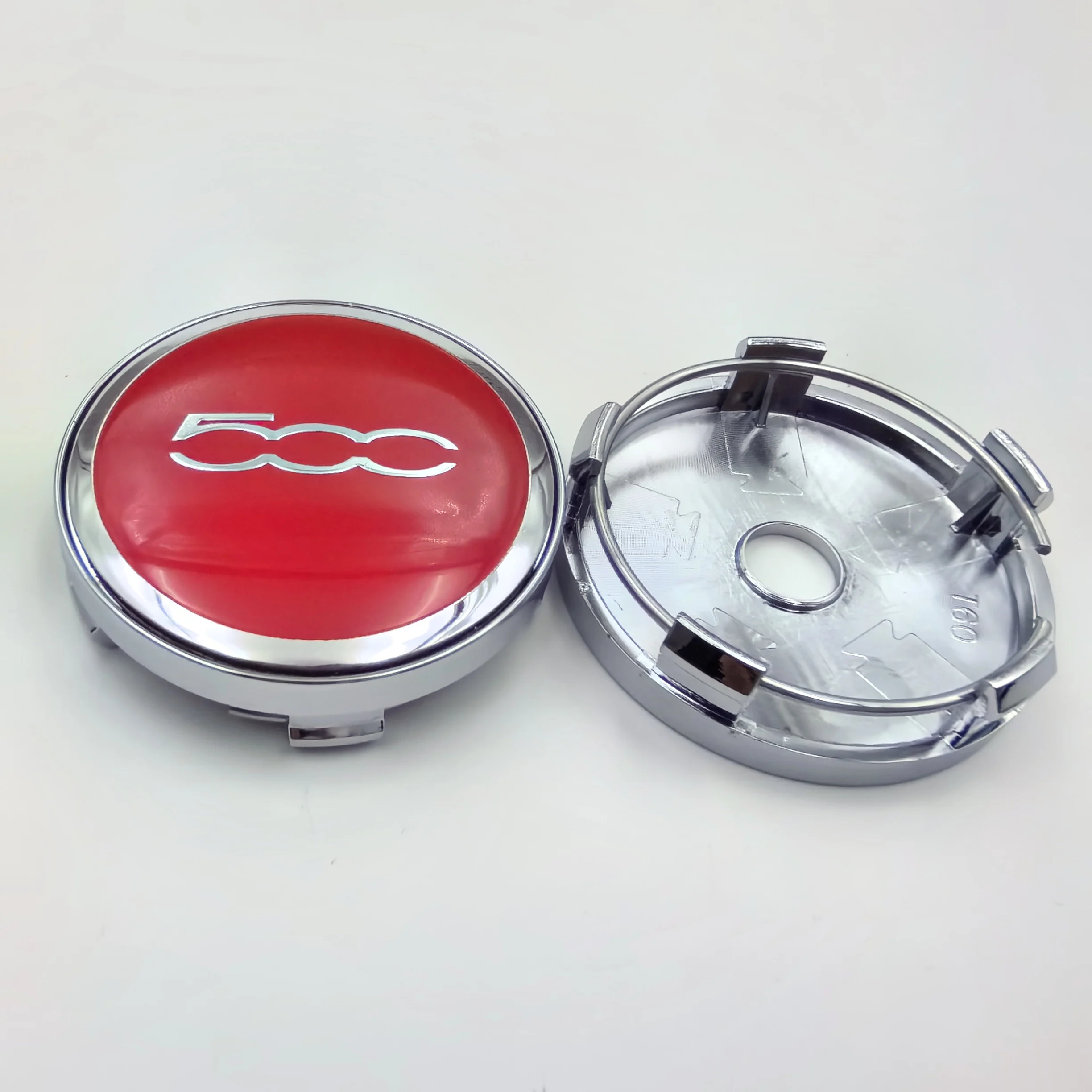 4 pièces FIAT 500 LOGO ajustement universel capots de moyeu central de roue de voiture couverture 60mm Compatible avec les capuchons de moyeu de roue FIAT 500