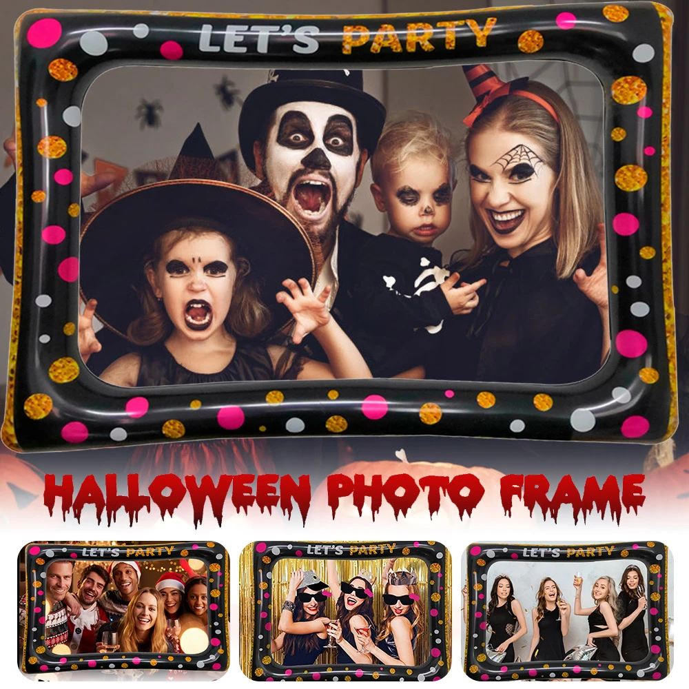 78x65CM PVC Inflatable Photo Frame Creative Wedding Birthday Photo Frame Halloween Xmas Handheld Selfie Photo Props Party Suppli