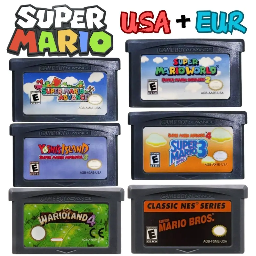 Wari0 32 Bit GBA Game Cartridge Kart Game Card Series EUR USA Version Video Game Card For GBA Portable Game Console