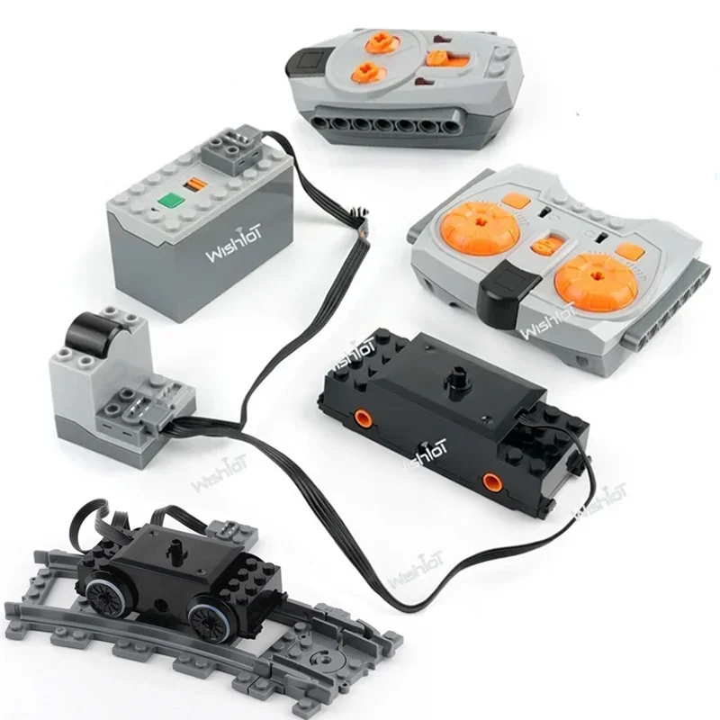 Moc Zug Track Motor Technologie Blöcke Teile Fernbedienung + AAA Batterie Box Set DIY PF Ziegel Power Funktionen Spielzeug Zubehör Image