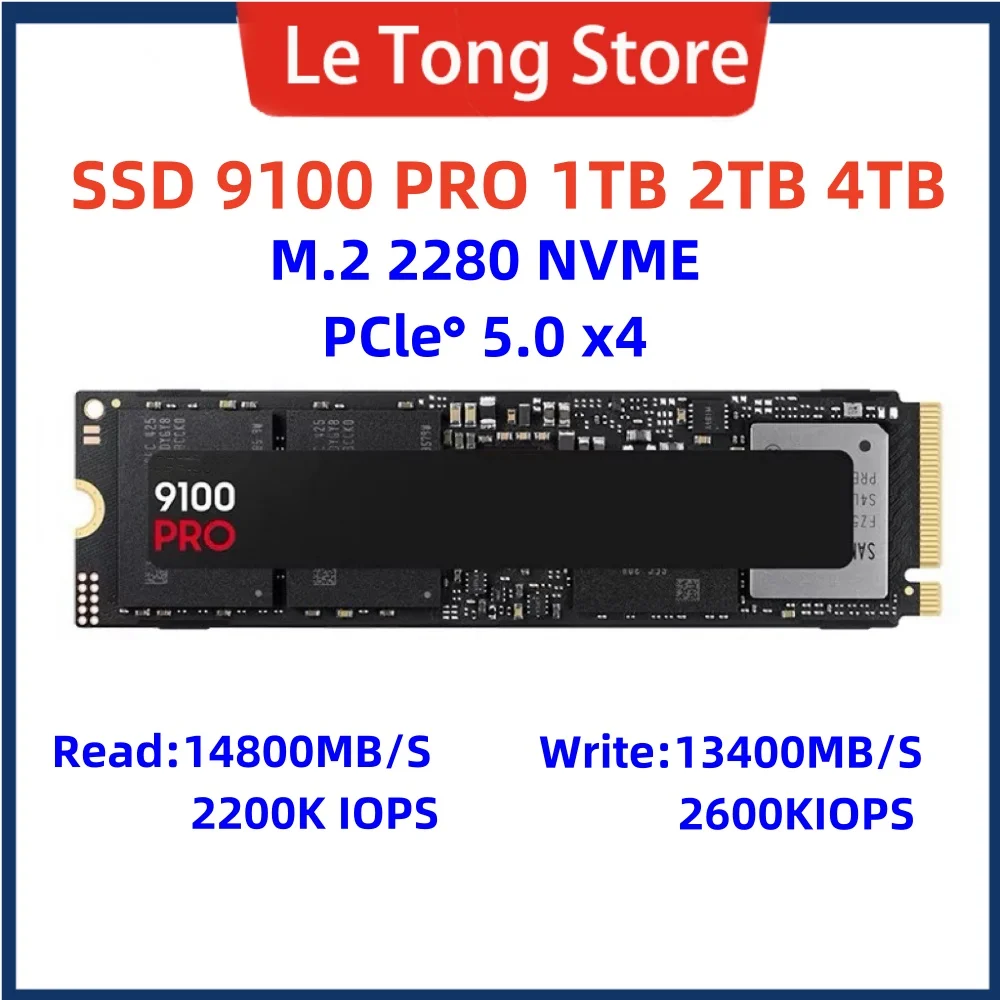 Neue SSD 9100PRO 4 TB 2 TB 1 TB Original Für Samsung PC Notebook PS5 Computer PCIe 5,0 X4 M.2 2280 Solid-State-Laufwerk Image