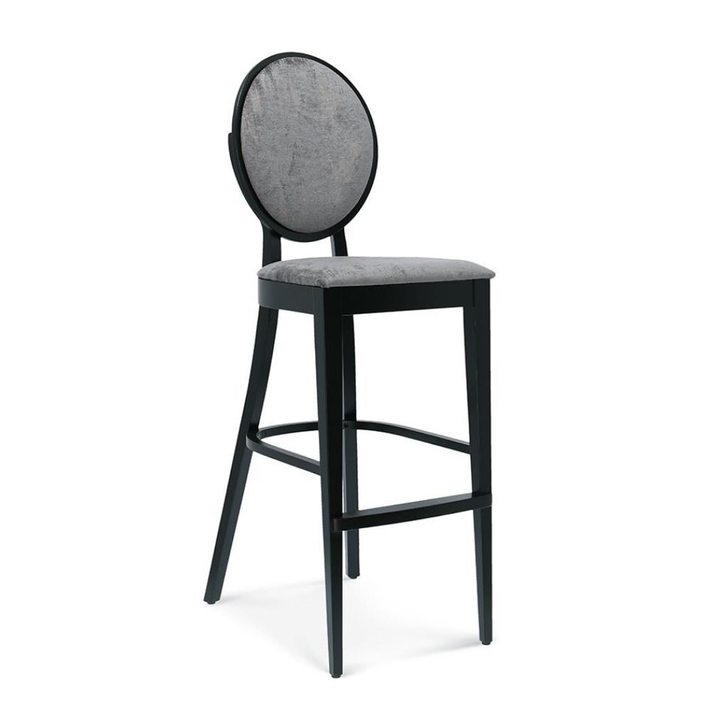BIG Möbel GmbH FAMEG Designer Premium Barhocker | Diana | Mit Rückenlehne | Gepolstert | Buchenholz Image