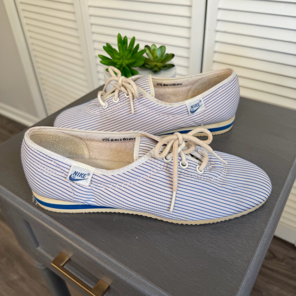 Nike Shoes | Vintage 70s Nike Pin Stripe Tennis Shoes | Color: Red | Size: 7.5