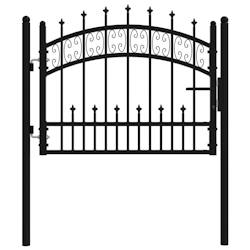 vidaXL Zauntor mit Speerspitze Schwarz 103x75 cm Pulverbeschichteter Stahl Image