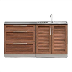 NewAge Outdoor Kitchens Grove 3-Piece Outdoor Kitchen Set with Countertops and Covers