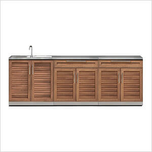 NewAge Outdoor Kitchens Grove 4-Piece Outdoor Kitchen Set with Countertops and Covers