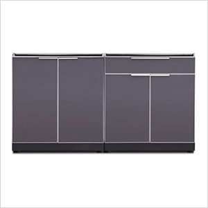 NewAge Outdoor Kitchens Aluminum Slate 2-Piece Outdoor Kitchen Set (No Countertop)