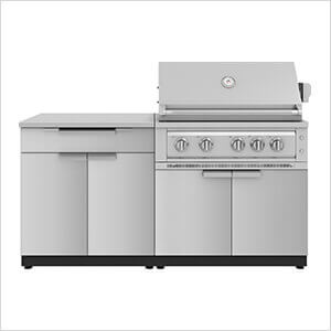 NewAge Outdoor Kitchens Stainless Steel 4-Piece Outdoor Kitchen Set with 36-Inch Liquid Propane Platinum Grill