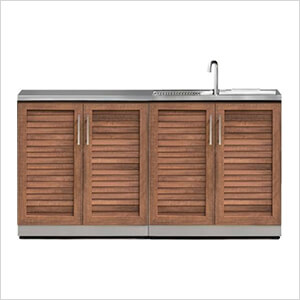 NewAge Outdoor Kitchens Grove 3-Piece Outdoor Kitchen Set with Countertops and Covers