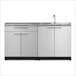 NewAge Outdoor Kitchens Stainless Steel 3-Piece Outdoor Kitchen Set with Countertops and Covers