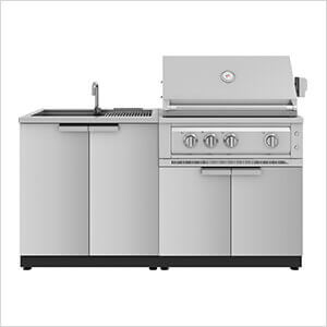 NewAge Outdoor Kitchens Stainless Steel 3-Piece Outdoor Kitchen Set with 33-Inch Natural Gas Platinum Grill