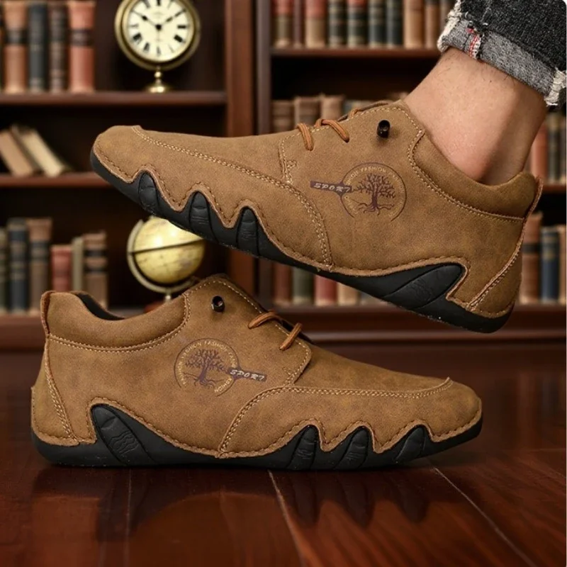 Bequeme Freizeitschuhe für Herren, weiches Wildleder, leicht, bequem, Loafer, innovative, einzigartige, atmungsaktive Motorradstiefel, Herrenschuhe