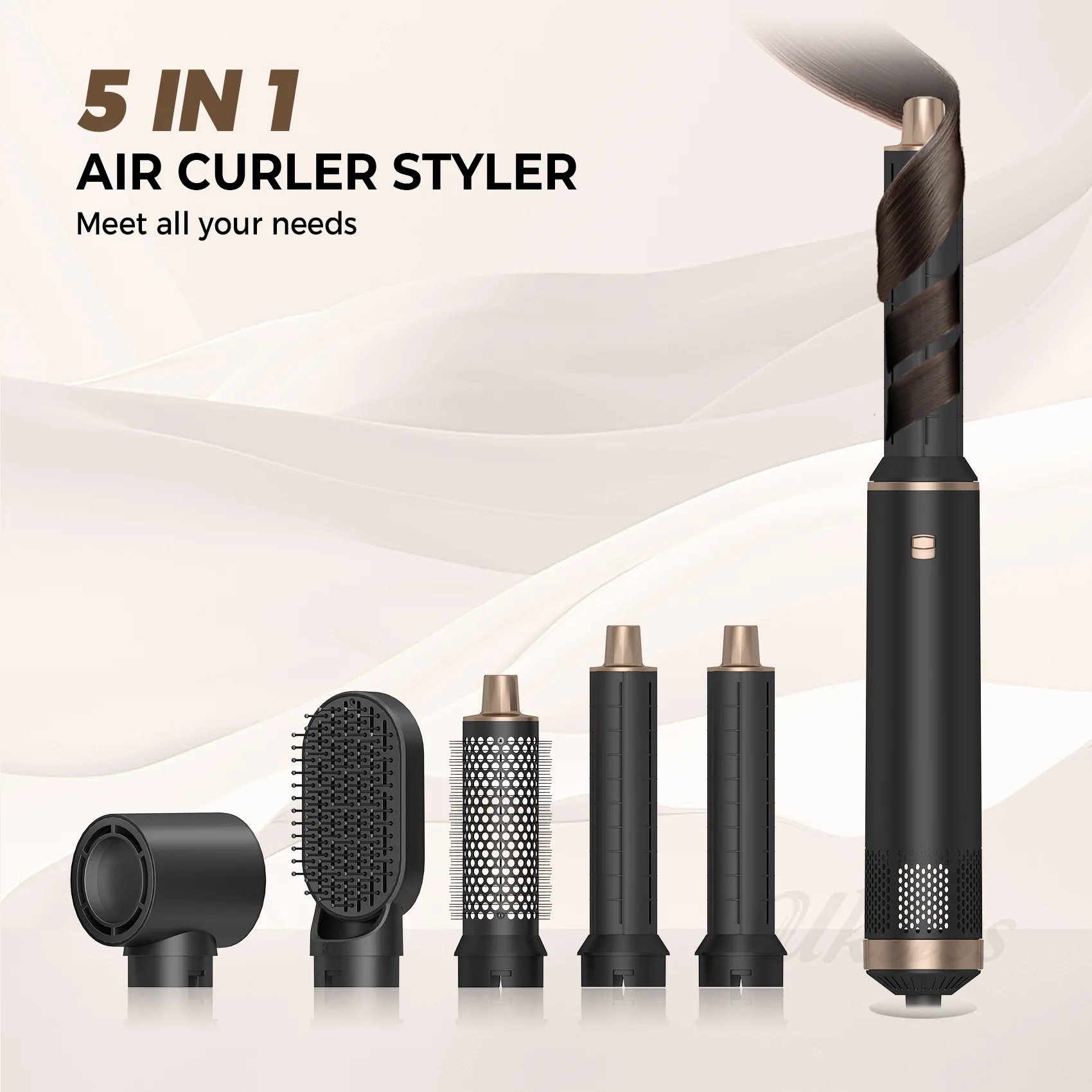 Multi in one hair dryer, hot air comb, integrated household hair dryer, detachable hot air brush, straight roll dual-use.