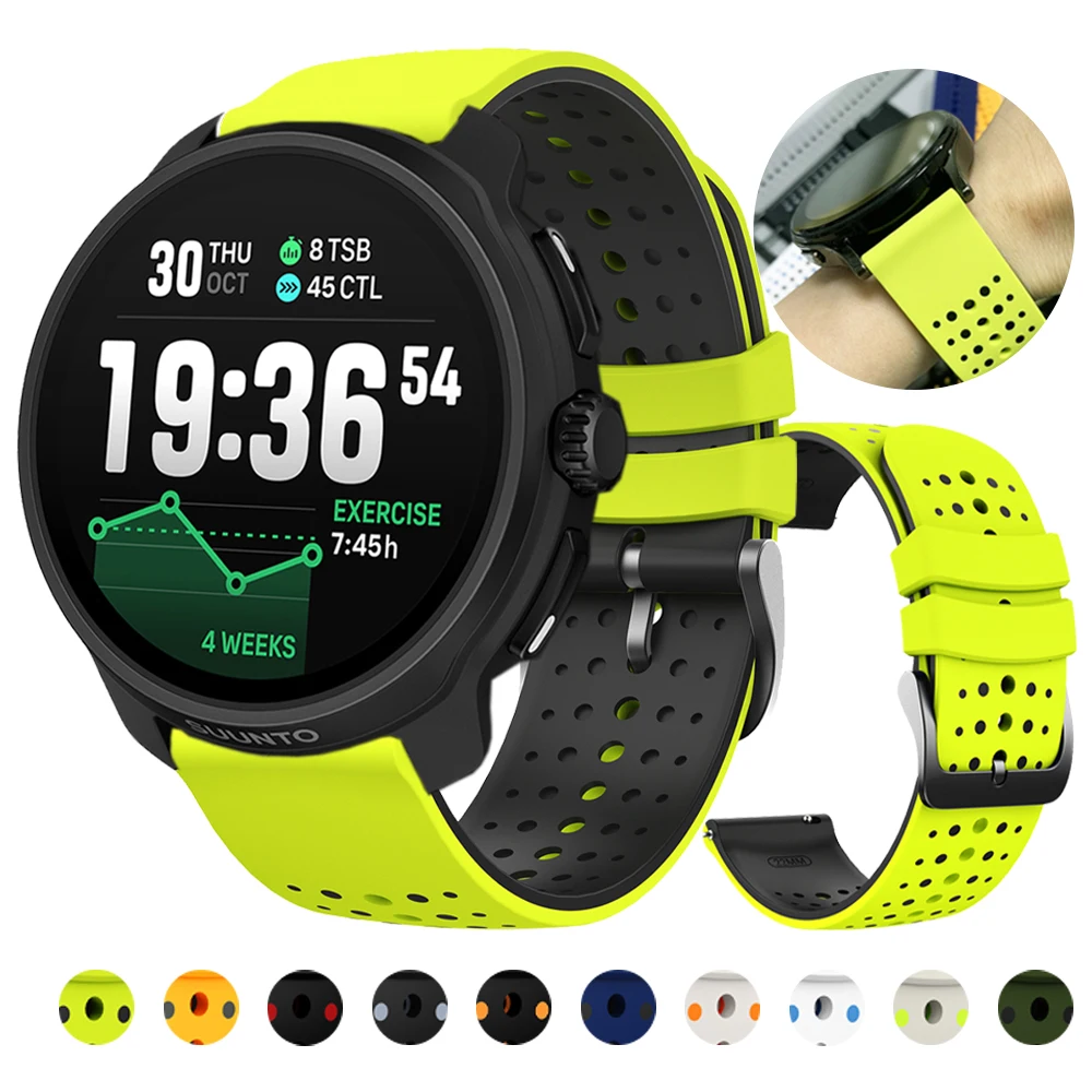 22 mm Silikon-Uhrenarmband für SUUNTO 5 9 PEAK RACE 2/S RUN VERTICAL OCEAN Ersatzarmband für Garmin Venu 2 3 4 45 mm Handgelenkarmband Image