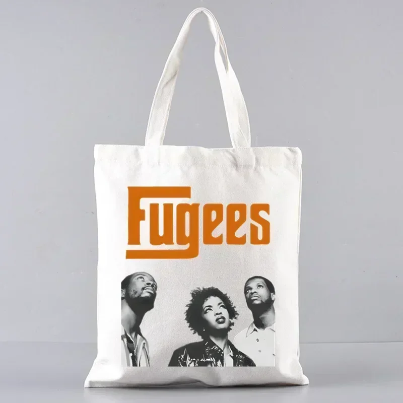 Die Fugees Unisex-Handtaschen, individuelle Einkaufstasche aus Segeltuch, bedruckt, für den täglichen Gebrauch, wiederverwendbar, für Reisen, Freizeit, Einkaufstasche Image