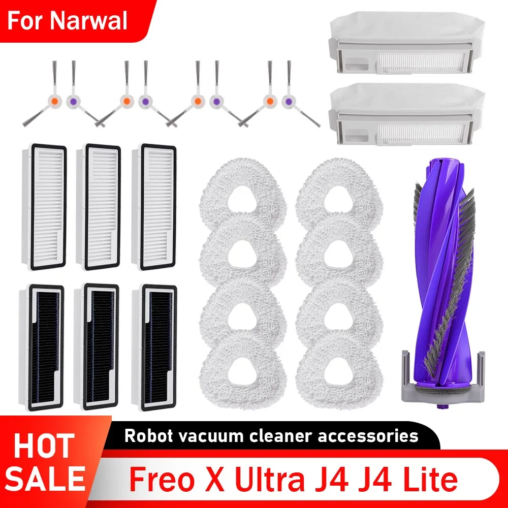 Ersatzteile für Narwal Freo X Ultra J4 J4 Lite Roboter-Staubsauger, Teil, Filterrolle, Seitenbürstenabdeckung, Mopp, Stoffzubehör Image