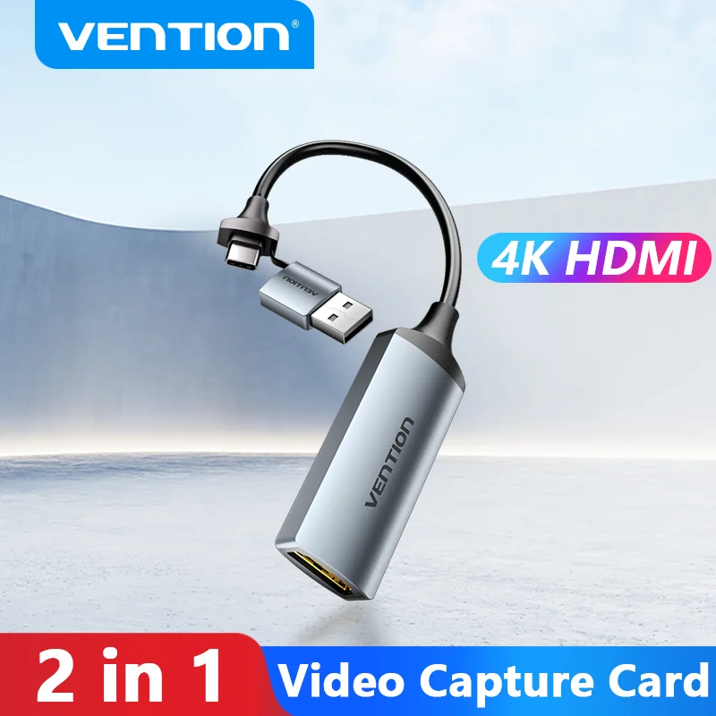 Vention Video Capture Card 4K HDMI zu USB3.0/Typ C HDMI Video Grabber Box Switch PS4/5 für PC Kamera Live Stream Record Meeting Image