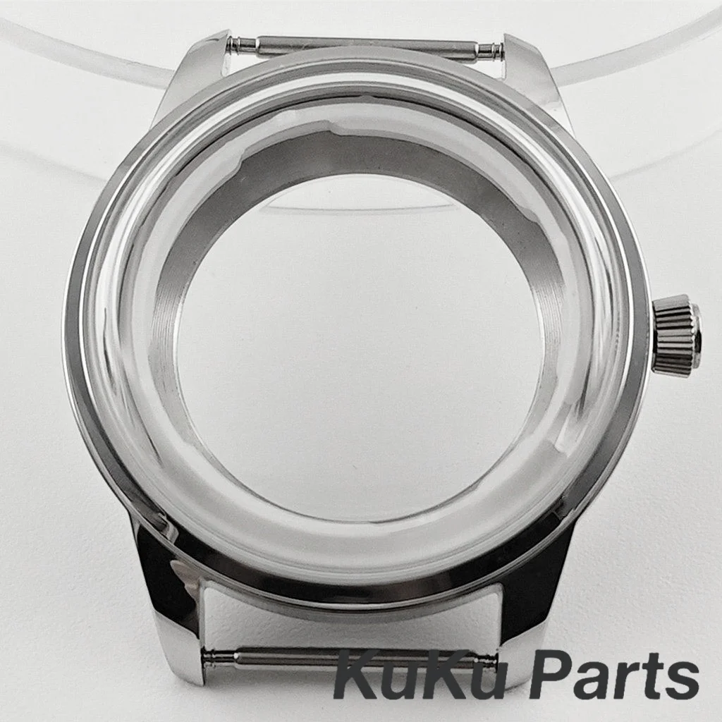 Silbernes NH35 40 mm Cocktail-Gehäuse, Edelstahl, silbernes Cocktails-Uhrengehäuse aus gewölbtem Glas, passend für NH34 NH35 NH36 NH38 NH70 Uhrwerk Image