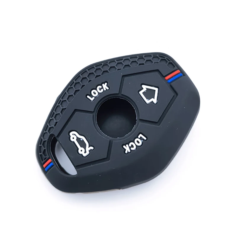 Portachiavi con supporto per chiave a distanza per auto in silicone a 2 pulsanti per Bmw E46 E39 E53 X5 X3 E83 X3 Serie 7 5 3 330i Accessori Portachiavi