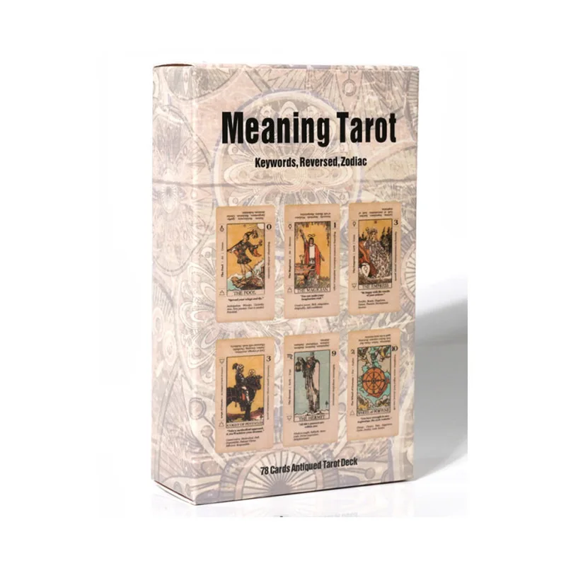Bedeutung Tarot-Karte mit Bedeutung darauf Anfänger-Tarot-Schlüsselwort Antikes Tarot-Deck Lernen Sie Tarot 78-Karten für Party, Geschenk