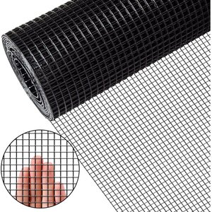 LIZEVINC Vinyl Coated Hardware Mesh Cloth for Chicken Coop, Dog Fence & Garden Protection, Black, 36-in