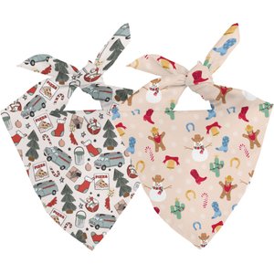 Dog Bandana Co. Holiday Movie Dog Bandana, White, Medium: 15 to 19-in neck