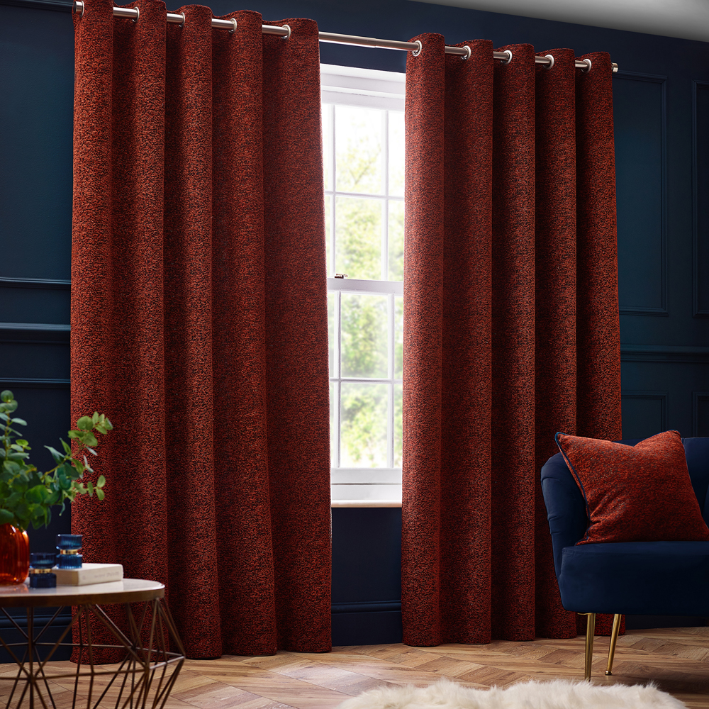 Paoletti Paolleti Galaxy Room Darkening Eyelet Curtains - Red - Size 229 cm x 137 cm | Paoletti Sale | Discount Designer Brands