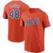 Men's Nike Jacob deGrom Orange New York Mets Name & Number T-Shirt