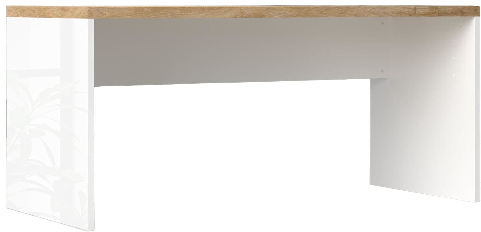 Schreibtisch HOME AFFAIRE "Easy, Computertisch – 38 mm Platte, perfekt fürs Büro & Homeoffice", weiß hochglanz lack, eiche cadiz dekor, weiß hochglanz lack, eiche cadiz dekor, B:160cm H:74cm T:68cm, Tische, Schreibtisch, Breite 160 cm, in 2 Größen,...