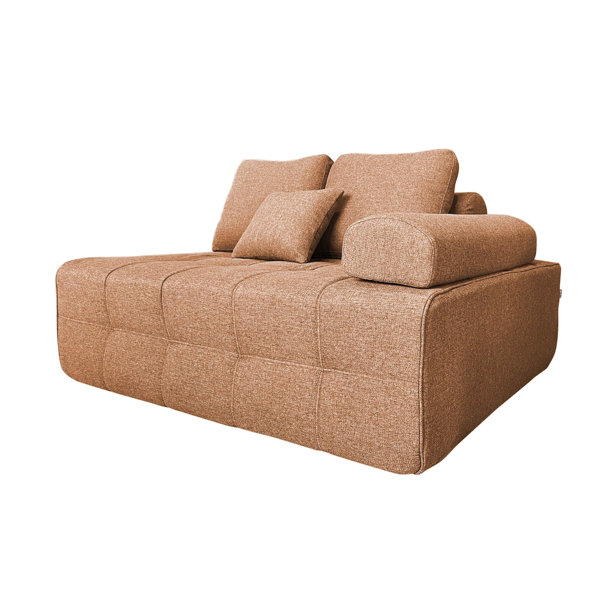 Oviala Business Oviala Linker Sessel für modulares Stoffsofa mit terrakottafarbenen Kissen Image