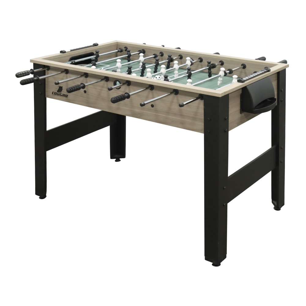 Calcio balilla con 2 palline e segnapunti, rovere/nero