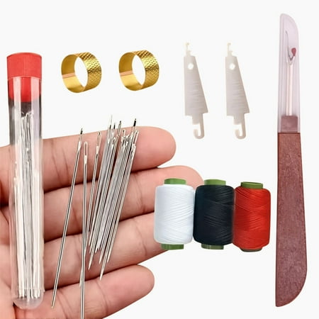 34Pc Sewing Tool Set Sewing Kit Needles Thread Hand Repair Tools Hand Sewing Tools Kit For Quilts Complete Needle And Thread Kit For Hand Sewing Portable Diy Sewing Tool Set For Beginners